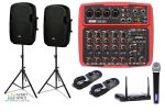 Pack Probass Set amplificacion + Microfono inalambrico + Mixer 6 canales FX +2 parlantes de 15″300w - Imagen 2