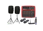 Pack Probass Set amplificacion + Microfono inalambrico + Mixer 6 canales FX +2 parlantes de 15″300w