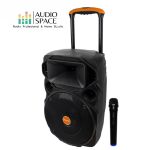 Fujitel Parlante activo 12″ Bluetooth con batería Recargable + Microfono Inalambrico