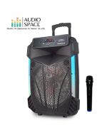 Fujitel Parlante activo 15″ Bluetooth con batería Recargable + Microfono Inalambrico 200W