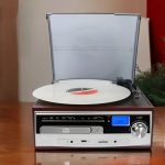 IRT Tocadisco Retro "con Parlante Stereo incorporado", reproductor de CASSETTE y CD con puerto USB/SD/RADIO FM/ AUX/ Bluetooth