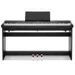 Donner DEP20 Piano Digital teclado  88 teclas contrapesadas con triple pedal de resonancia y Soporte piano