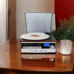 IRT Tocadisco Retro "con Parlante Stereo incorporado", reproductor de CASSETTE y CD con puerto USB/SD/RADIO FM/ AUX/ Bluetooth - Imagen 6