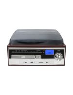 IRT Tocadisco Retro "con Parlante Stereo incorporado", reproductor de CASSETTE y CD con puerto USB/SD/RADIO FM/ AUX/ Bluetooth - Imagen 3