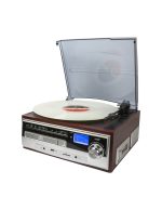 IRT Tocadisco Retro "con Parlante Stereo incorporado", reproductor de CASSETTE y CD con puerto USB/SD/RADIO FM/ AUX/ Bluetooth - Imagen 2