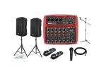 Pack SKP Set amplificacion + Microfono + Mixer 6 canales FX +2 parlantes de 12″400 W