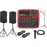 Pack SKP Set amplificacion + Microfono + Mixer 6 canales FX +2 parlantes de 12″400 W