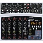 BMG06 Consola Mezcladora BMG 6 Canales Con Bluetooth, USB, efectos y alimentacion Phantom.