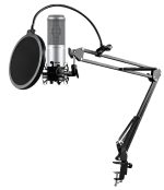Donner DC20KIT Micrófono Condensador, incluye brazo telescopico , suspension , antipop y Cable XLR