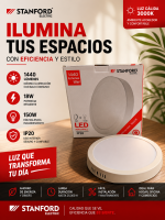 FOCO LED STANFORD 18W 3000K SOBREPUESTO PARA TECHO LUZ CÁLIDA